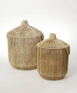 זוג סלסלות קש עגולות Sierra Leone