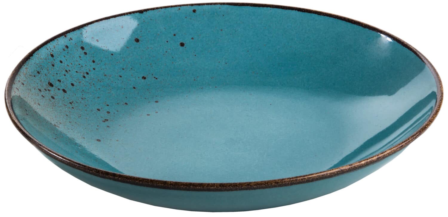 צלחת פסטה 26 × 5 ס״ם Turquoise Reactive Glaze Pasta