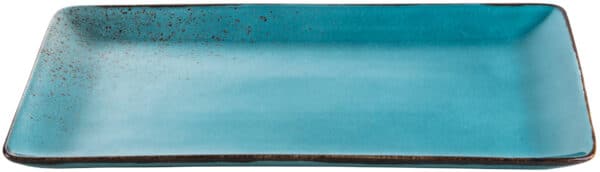 פלטה מלבנית להגשה 39 × 24 ס״ם Turquoise Reactive Glaze Rectangular Platter