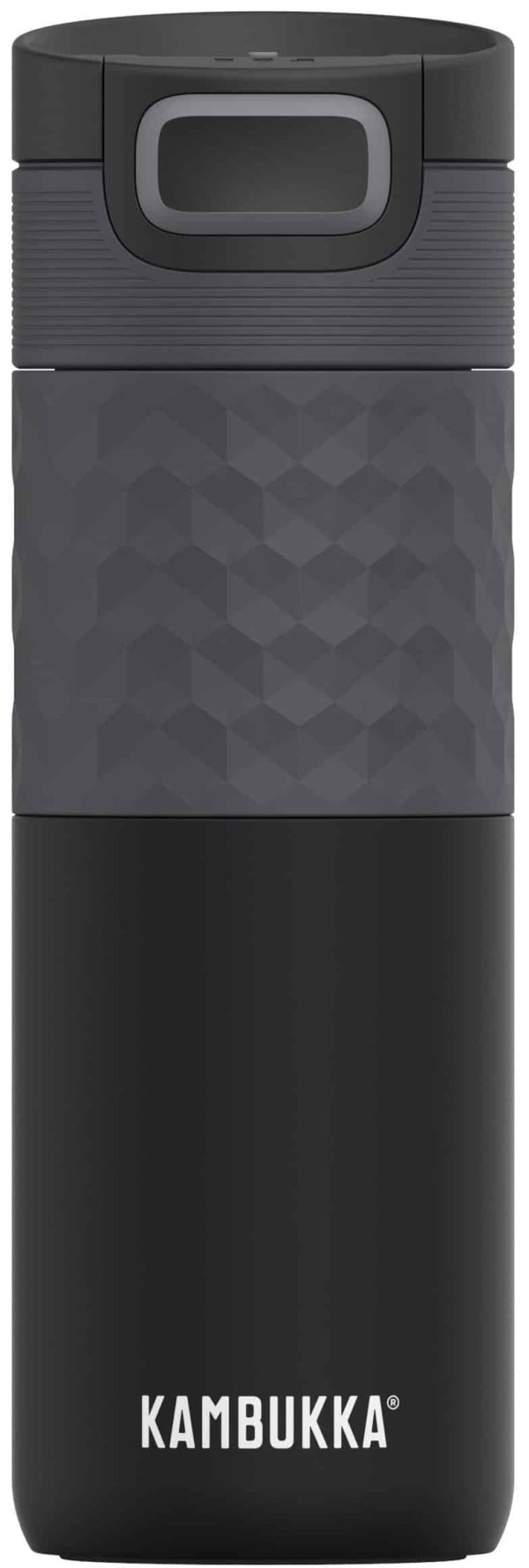 בקבוק שתיה תרמי שחור 500 מ”ל Black Steel קמבוקה￼ Kambukka Etna Grip