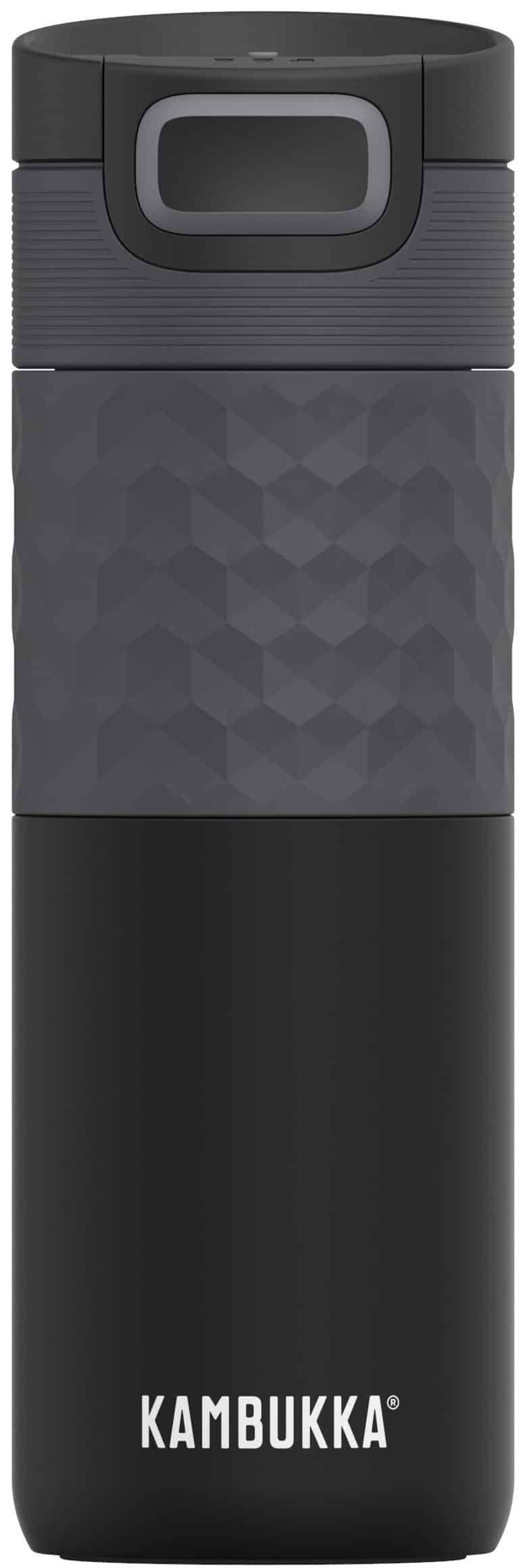 בקבוק שתיה תרמי שחור 500 מ"ל Black Steel קמבוקה￼ Kambukka Etna Grip