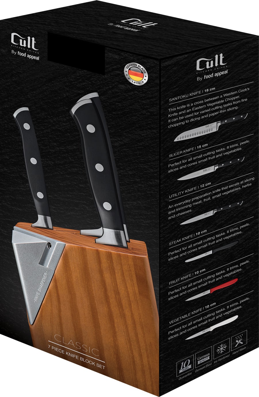 מעמד סכינים אוניברסלי עשוי עץ שיט Food Appeal Cult פוד אפיל