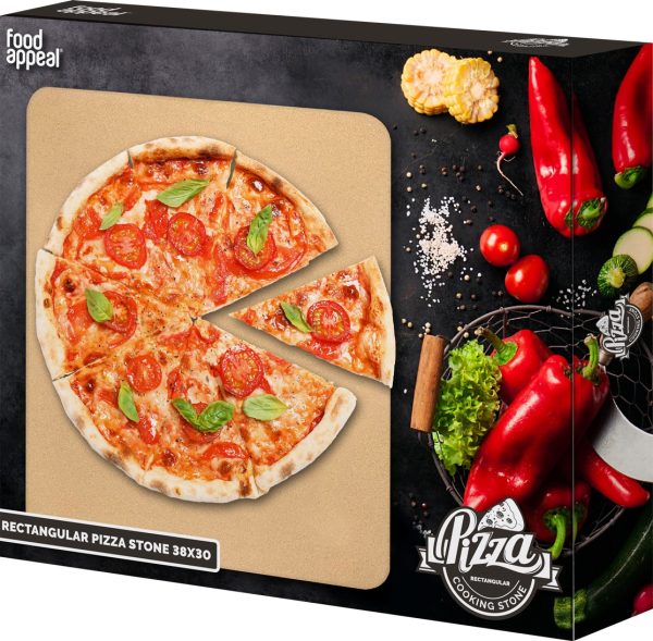 אבן שמוט מלבן 38 × 30 ס״ם Food Appeal Pizza Cooking Stone פוד אפיל