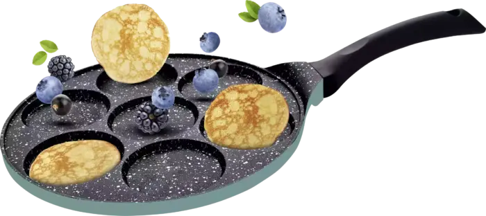 מחבת לביבות ופנקייק טורקיז 7 שקעים 26 ס”מ Black Marble Special Edition פוד אפיל Food Appeal